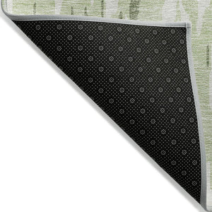 HomeRoots 5' Green and Ivory Abstract Washable Area Rug - Durable, Stylish Design for Indoor and Outdoor Spaces 8' X 10' 612656