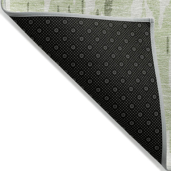 HomeRoots 5' Green and Ivory Abstract Washable Area Rug - Durable, Stylish Design for Indoor and Outdoor Spaces 8' X 10' 612656