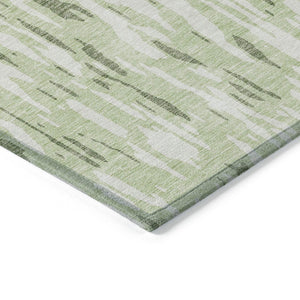 HomeRoots 5' Green and Ivory Abstract Washable Area Rug - Durable, Stylish Design for Indoor and Outdoor Spaces 9' X 12' 612657