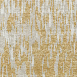 HomeRoots 5' Gold and Ivory Abstract Area Rug - Durable, Washable Design for Indoor and Outdoor Spaces 5' X 8' 612660