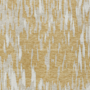 HomeRoots 5' Gold and Ivory Abstract Area Rug - Durable, Washable Design for Indoor and Outdoor Spaces 8' X 10' 612662