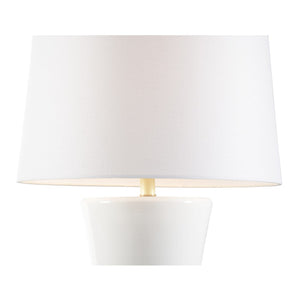 Wildwood Neriah Handcrafted Italian Ceramic Table Lamp With White Glaze And Hand-Applied Gold-Leaf Chain Accent 61267