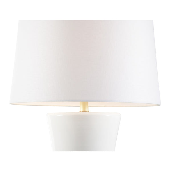 Wildwood Neriah Handcrafted Italian Ceramic Table Lamp With White Glaze And Hand-Applied Gold-Leaf Chain Accent 61267