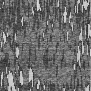 HomeRoots 5' Gray and Ivory Abstract Area Rug - Washable, Durable Design for Indoor and Outdoor Spaces 10' X 14' 612670