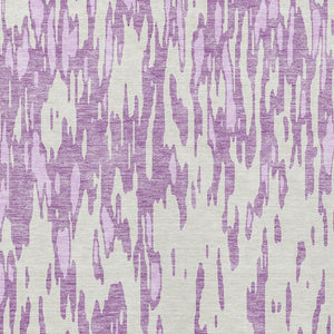 HomeRoots 5' Abstract Lavender and Ivory Washable Area Rug for Modern Indoor and Outdoor Spaces, Durable Design 5' X 8' 612678