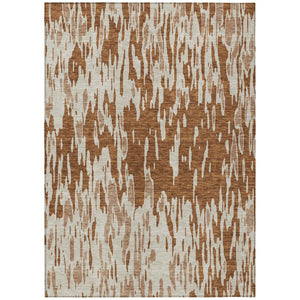 HomeRoots 5' Bold Orange and Ivory Abstract Indoor Outdoor Area Rug - Stylish, Durable, Easy-Care Design 5' X 8' 612690