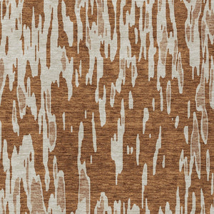 HomeRoots 5' Bold Orange and Ivory Abstract Indoor Outdoor Area Rug - Stylish, Durable, Easy-Care Design 5' X 8' 612690