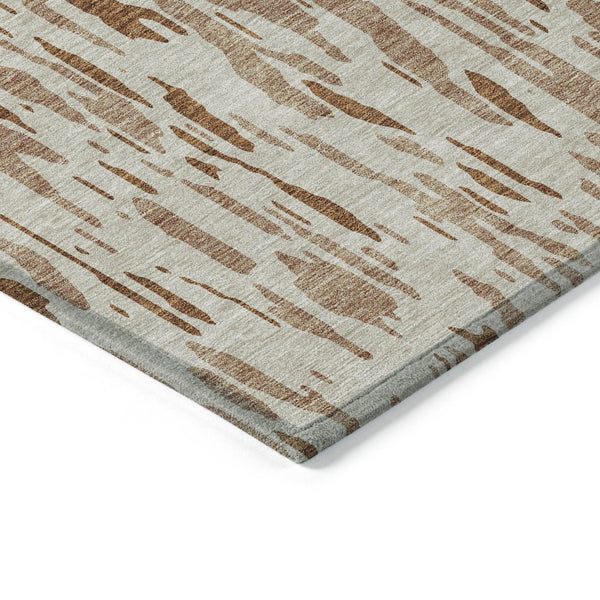 HomeRoots 5' Bold Orange and Ivory Abstract Indoor Outdoor Area Rug - Stylish, Durable, Easy-Care Design 8' X 10' 612692
