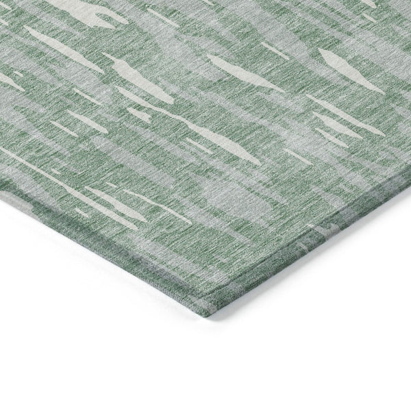 HomeRoots 5' Modern Sage and Ivory Abstract Area Rug for Indoor and Outdoor Use - Durable, Washable Design 5' X 8' 612696