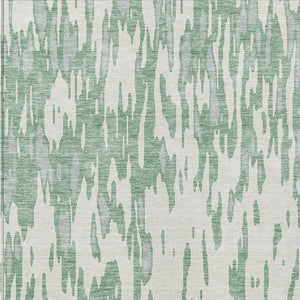 HomeRoots 5' Modern Sage and Ivory Abstract Area Rug for Indoor and Outdoor Use - Durable, Washable Design 5' X 8' 612696
