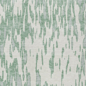HomeRoots 5' Modern Sage and Ivory Abstract Area Rug for Indoor and Outdoor Use - Durable, Washable Design 8' X 10' 612698
