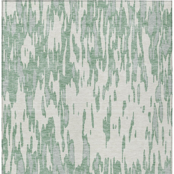 HomeRoots 9' X 12' Sage and Ivory Abstract Area Rug - Stylish, Washable, Indoor/Outdoor, Durable, Low-Maintenance Design 612699