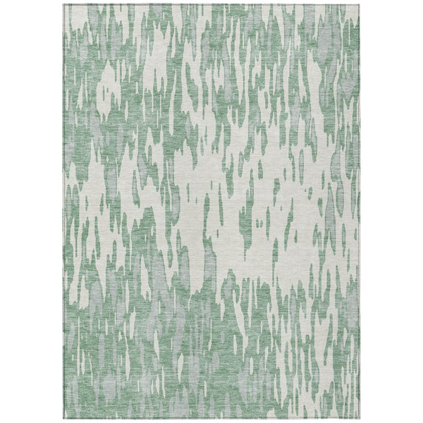 HomeRoots 9' X 12' Sage and Ivory Abstract Area Rug - Stylish, Washable, Indoor/Outdoor, Durable, Low-Maintenance Design 612699