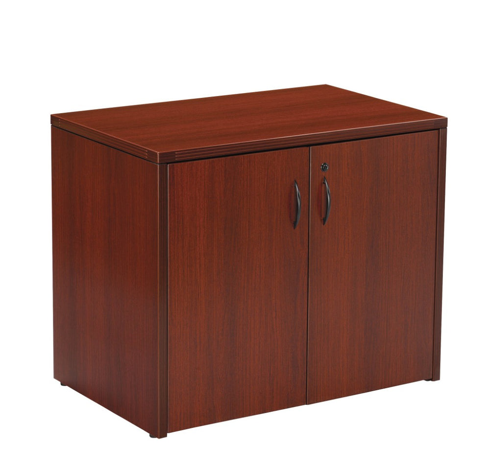 OSP Home Furnishings Napa Locking 2 Door Storage Cabinet with Adjustable Shelf for Office or Workspace Use NAP-13-MAH
