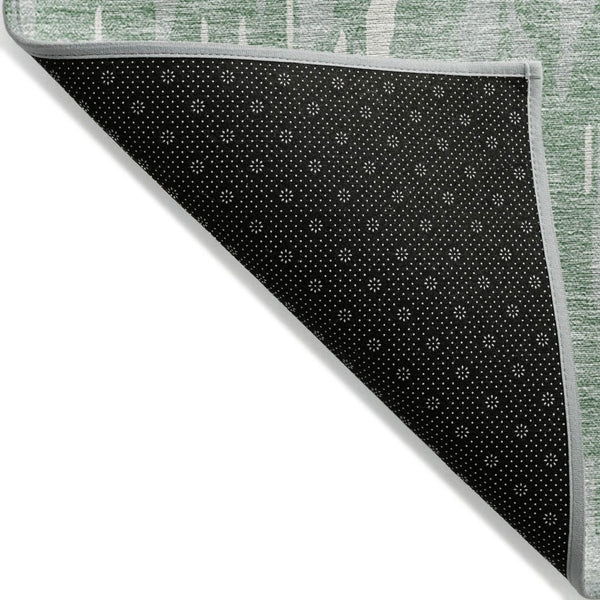 HomeRoots 5' Modern Sage and Ivory Abstract Area Rug for Indoor and Outdoor Use - Durable, Washable Design 10' X 14' 612700