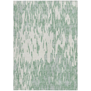 HomeRoots 5' Modern Sage and Ivory Abstract Area Rug for Indoor and Outdoor Use - Durable, Washable Design 10' X 14' 612700
