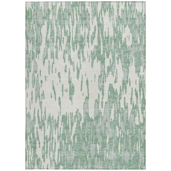 HomeRoots 5' Modern Sage and Ivory Abstract Area Rug for Indoor and Outdoor Use - Durable, Washable Design 10' X 14' 612700
