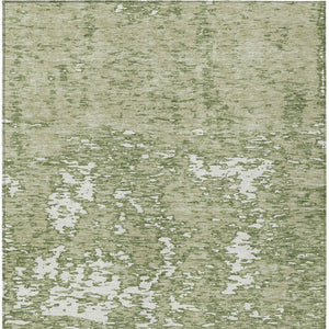 Homeroots 3' Abstract Washable Area Rug - Durable Indoor Outdoor Rectangle Rug For Stylish Spaces Sage Polyester 612702