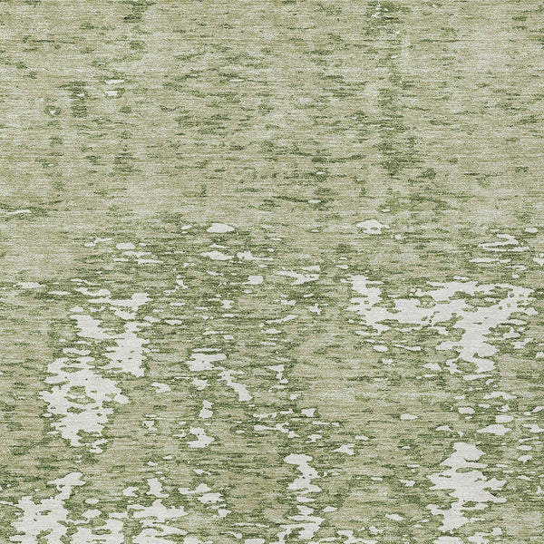 Homeroots 3' Abstract Washable Area Rug - Durable Indoor Outdoor Rectangle Rug For Stylish Spaces Sage Polyester 612702