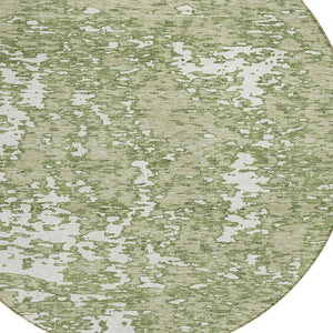 Homeroots 3' Abstract Washable Area Rug - Durable Indoor Outdoor Rectangle Rug For Stylish Spaces Sage Polyester 612703