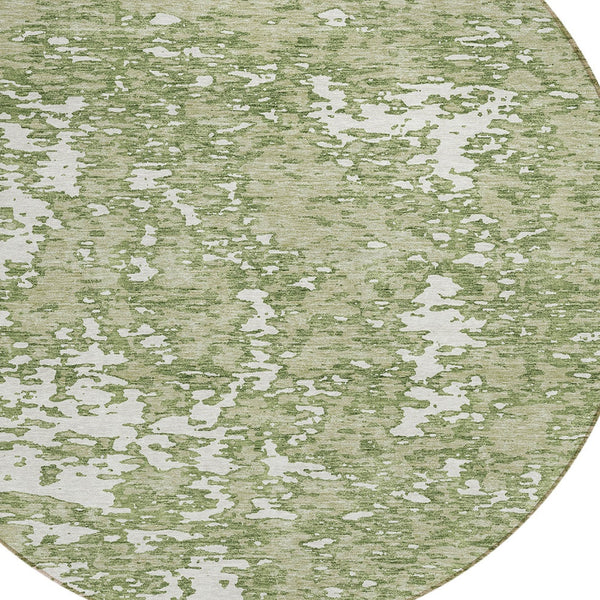 Homeroots 3' Abstract Washable Area Rug - Durable Indoor Outdoor Rectangle Rug For Stylish Spaces Sage Polyester 612703