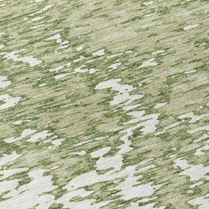 Homeroots 3' Abstract Washable Area Rug - Durable Indoor Outdoor Rectangle Rug For Stylish Spaces Sage Polyester 612703