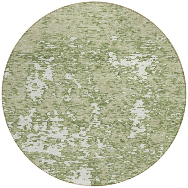 Homeroots 3' Abstract Washable Area Rug - Durable Indoor Outdoor Rectangle Rug For Stylish Spaces Sage Polyester 612703