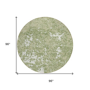 Homeroots 3' Abstract Washable Area Rug - Durable Indoor Outdoor Rectangle Rug For Stylish Spaces Sage Polyester 612703