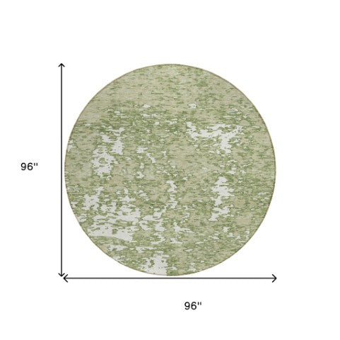 Homeroots 3' Abstract Washable Area Rug - Durable Indoor Outdoor Rectangle Rug For Stylish Spaces Sage Polyester 612703