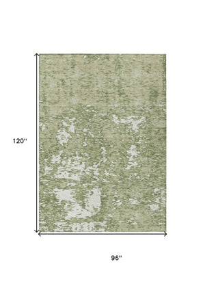 Homeroots 3' Abstract Washable Area Rug - Durable Indoor Outdoor Rectangle Rug For Stylish Spaces Sage Polyester 612704