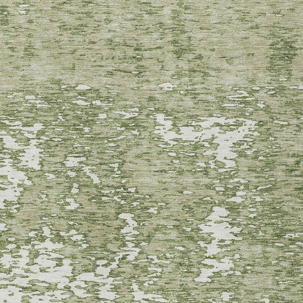 Homeroots 3' Abstract Washable Area Rug - Durable Indoor Outdoor Rectangle Rug For Stylish Spaces Sage Polyester 612704