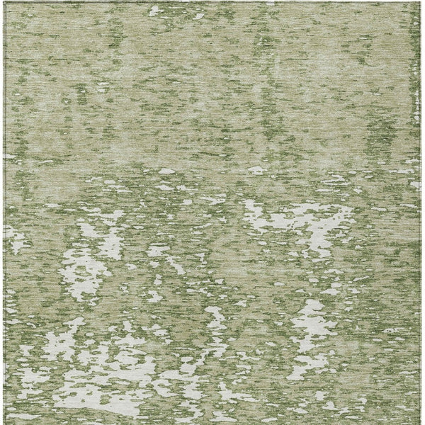 Homeroots 3' Abstract Washable Area Rug - Durable Indoor Outdoor Rectangle Rug For Stylish Spaces Sage Polyester 612705