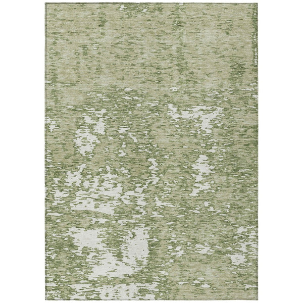 HomeRoots 5' Stylish Sage and Ivory Abstract Area Rug for Indoor and Outdoor Use - Durable, Washable Design 9' X 12' 612705