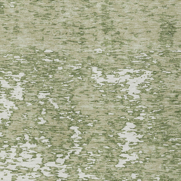 Homeroots 3' Abstract Washable Area Rug - Durable Indoor Outdoor Rectangle Rug For Stylish Spaces Sage Polyester 612705