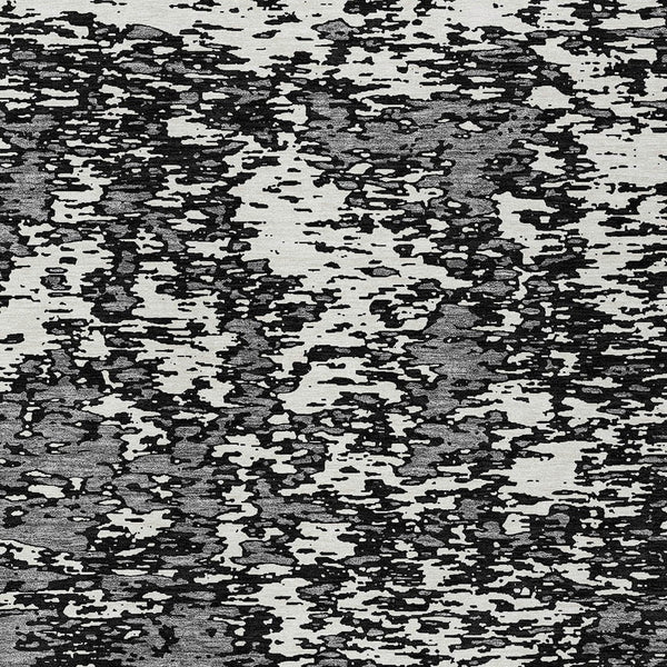 Homeroots 3' Abstract Washable Area Rug - Durable Indoor Outdoor Rectangle Rug For Stylish Spaces Black Polyester 612707