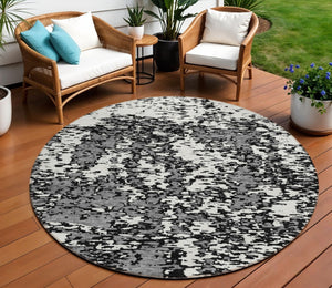 Homeroots 3' Abstract Washable Area Rug - Durable Indoor Outdoor Rectangle Rug For Stylish Spaces Black Polyester 612709