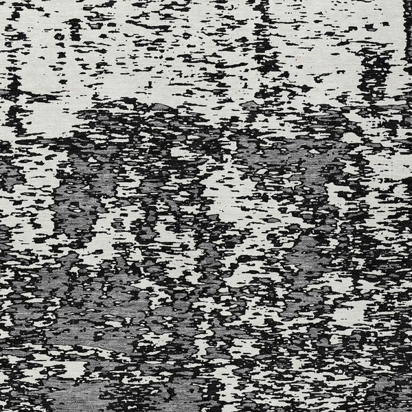 Homeroots 3' Abstract Washable Area Rug - Durable Indoor Outdoor Rectangle Rug For Stylish Spaces Black Polyester 612712