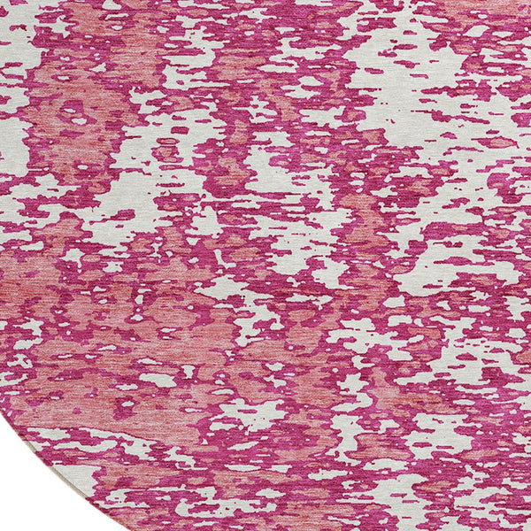 Homeroots 3' Abstract Washable Area Rug - Durable Indoor Outdoor Rectangle Rug For Stylish Spaces Blush Polyester 612715