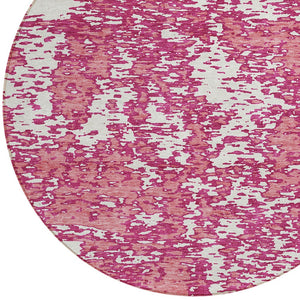 Homeroots 3' Abstract Washable Area Rug - Durable Indoor Outdoor Rectangle Rug For Stylish Spaces Blush Polyester 612715