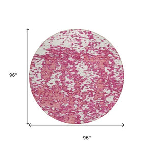 Homeroots 3' Abstract Washable Area Rug - Durable Indoor Outdoor Rectangle Rug For Stylish Spaces Blush Polyester 612715