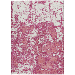 Homeroots 3' Abstract Washable Area Rug - Durable Indoor Outdoor Rectangle Rug For Stylish Spaces Blush Polyester 612717