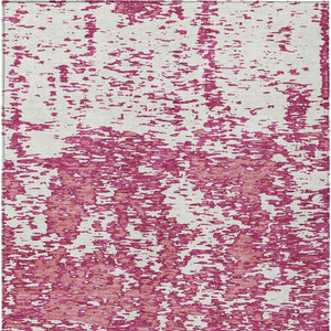 Homeroots 3' Abstract Washable Area Rug - Durable Indoor Outdoor Rectangle Rug For Stylish Spaces Blush Polyester 612718