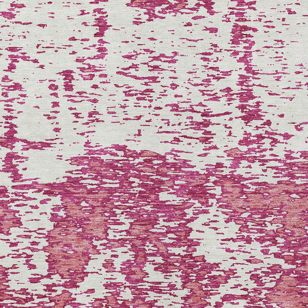 Homeroots 3' Abstract Washable Area Rug - Durable Indoor Outdoor Rectangle Rug For Stylish Spaces Blush Polyester 612718