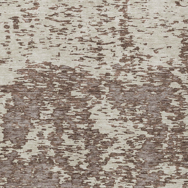 Homeroots 3' Abstract Washable Area Rug - Durable Indoor Outdoor Rectangle Rug For Stylish Spaces Brown Polyester 612719