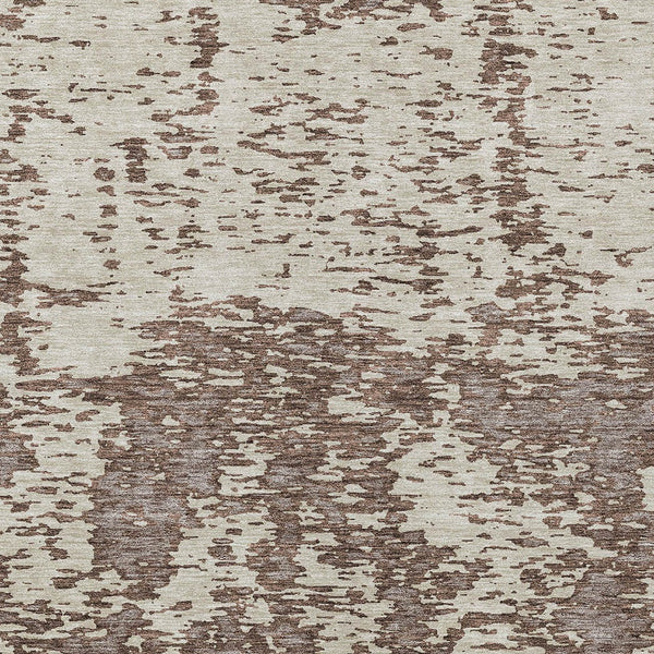 Homeroots 3' Abstract Washable Area Rug - Durable Indoor Outdoor Rectangle Rug For Stylish Spaces Brown Polyester 612720