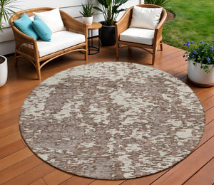 Homeroots 3' Abstract Washable Area Rug - Durable Indoor Outdoor Rectangle Rug For Stylish Spaces Brown Polyester 612721