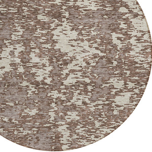 Homeroots 3' Abstract Washable Area Rug - Durable Indoor Outdoor Rectangle Rug For Stylish Spaces Brown Polyester 612721