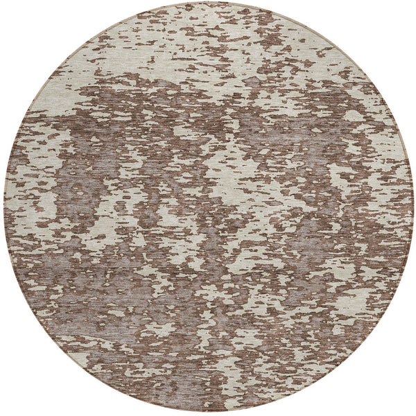Homeroots 3' Abstract Washable Area Rug - Durable Indoor Outdoor Rectangle Rug For Stylish Spaces Brown Polyester 612721