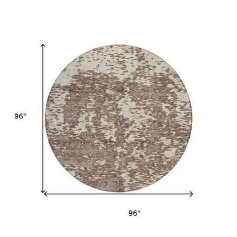 Homeroots 3' Abstract Washable Area Rug - Durable Indoor Outdoor Rectangle Rug For Stylish Spaces Brown Polyester 612721