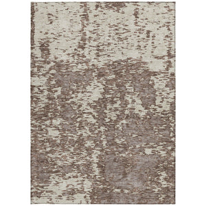 Homeroots 3' Abstract Washable Area Rug - Durable Indoor Outdoor Rectangle Rug For Stylish Spaces Brown Polyester 612722